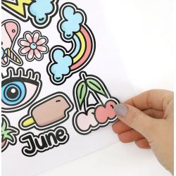 Plantilla de Stickers Vinil Blanco Brillante UV 124 x 45 cm 