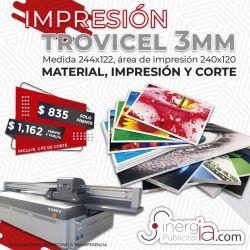 Impresión en Trovicel 3mm Cama Plana 122X244 cms Letreros Anuncios