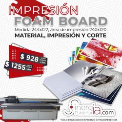 Impresión Foam board en Cama Plana UV 122X244 cms Letreros Anuncios