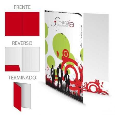 Folder Tamaño Carta Papel Sulfatada SBS 12pt 4x0 Tintas Sin Pestañas 