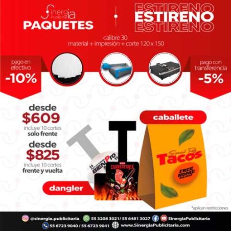 Paquete Estireno 30 Frente y Vuelta 