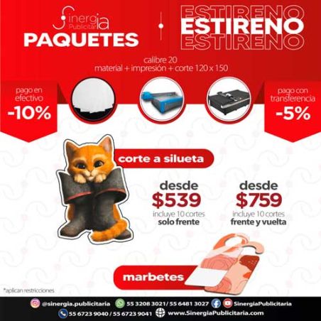 Paquete Estireno 20 Frente y Vuelta 