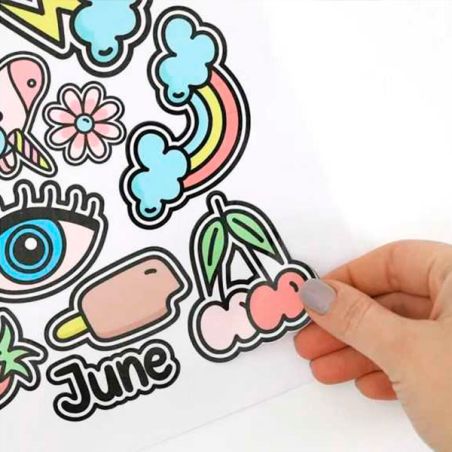 Plantilla de Stickers Vinil Blanco Brillante UV 124 x 104 cm 