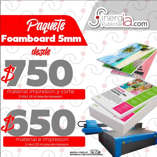 Paquete Foamboard 5mm 