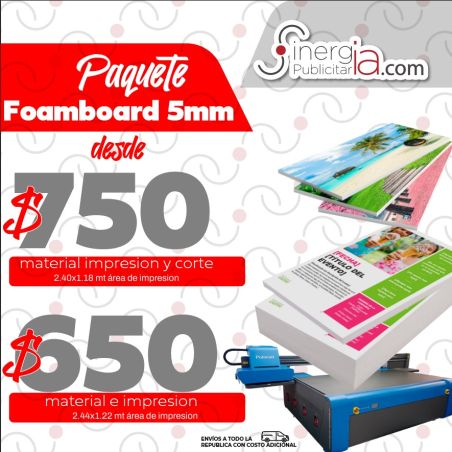 Paquete Foamboard 5mm 