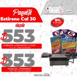 Paquete Estireno Calibre 30 