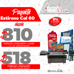 Paquete Estireno Calibre 60 120 x 150 cms Frente 