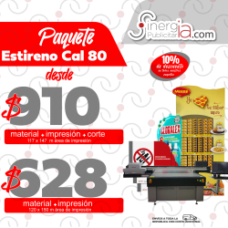 Paquete Estireno Calibre 80 120 x 150 cms Frente 
