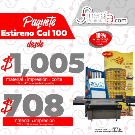 Paquete Estireno Calibre 100 120 x 150 cms Frente 