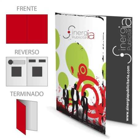 Folder Tamaño Carta Papel Sulfatada SBS 12pt 4x1 Tintas Sin Pestañas 