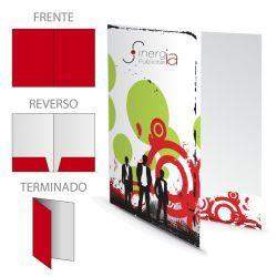 Folder Tamaño Carta Papel Sulfatada SBS 12pt 4x0 Tintas Dos Pestañas 