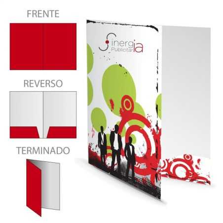 Folder Tamaño Carta Papel Sulfatada SBS 12pt 4x0 Tintas Dos Pestañas 