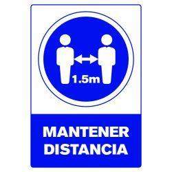 Señalética Mantener Distancia Estireno Cal. 30 