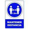 Señalética Mantener Distancia Estireno Cal. 30 