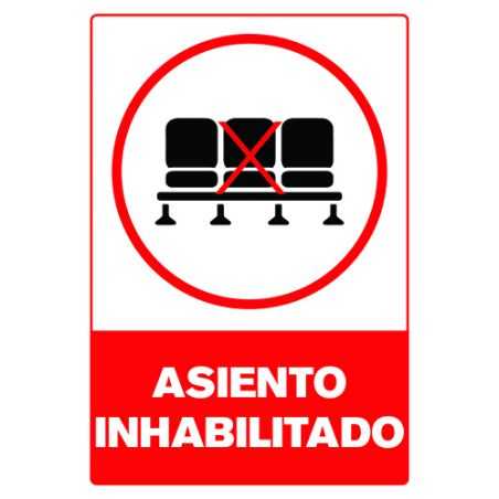 Señalética Asiento Inhabilitado Estireno Cal. 30 