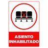 Señalética Asiento Inhabilitado Estireno Cal. 30 