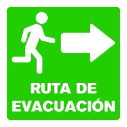 Señalética Ruta de Evacuación Derecha Estireno Cal. 30 