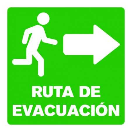 Señalética Ruta de Evacuación Derecha Estireno Cal. 30 