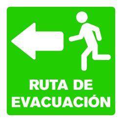 Señaletica Ruta de Evacuación Izquierda Estireno Cal. 30 