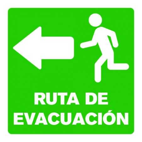Señaletica Ruta de Evacuación Izquierda Estireno Cal. 30 